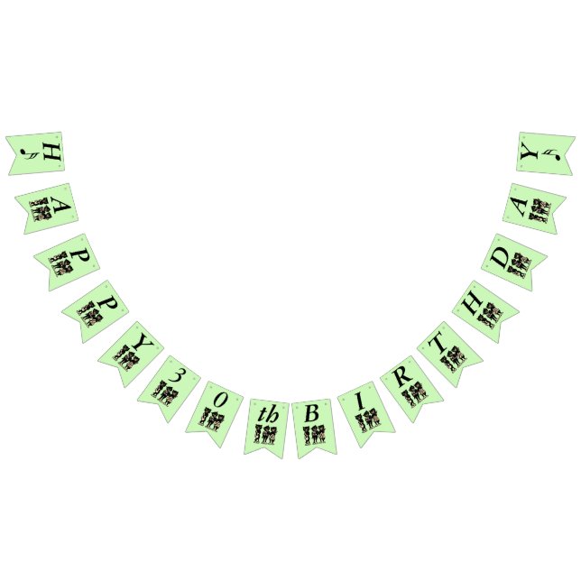 Happy Birthday Musician schwarze Katzen spielen Mu Wimpelkette (Alle)