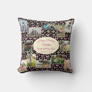 Happy Birthday Mutter Familienfoto Collage Templat Kissen