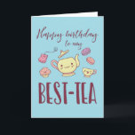 Happy Birthday My Bestie Funny Tee Party Geburtsta Karte<br><div class="desc">Herzlichen Glückwunsch zum Geburtstag zu meinem besten Tee. Hübsche,  humorvolle und manchmal sarkastische Geburtstagskarten für Ihre Familie und Freunde. Holen Sie sich diese lustige Karte für Ihre besondere Person. Besuchen Sie unseren Laden für coolere Geburtstagskarten.</div>