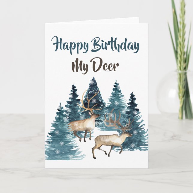 Happy Birthday My Deer Card Karte (Vorderseite)