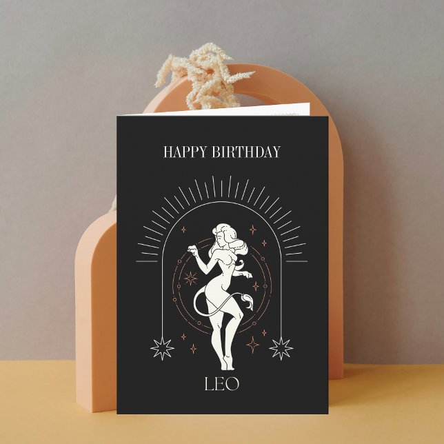 Happy Birthday Mystic Leo Zodiac Horoskop Card Einladung (Happy Birthday Mystic Leo Zodiac Horoscope Card)