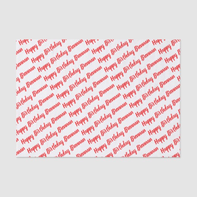 Happy Birthday NAME Custom Seidenpapier (Vorderseite)