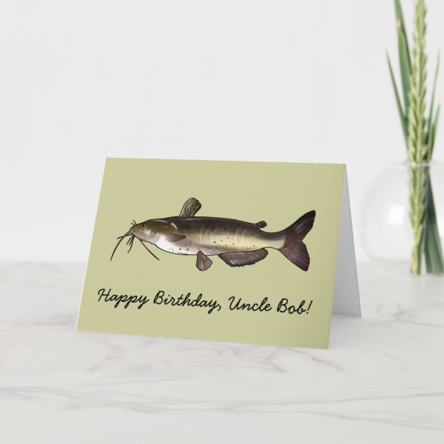 Happy Birthday Name Customizable Catfish Karte (Vorderseite)
