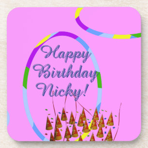 Happy Birthday Name Getränkeuntersetzer