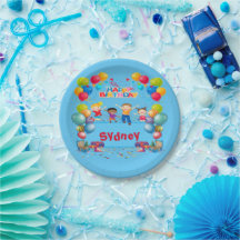 Happy Birthday Name Party Paper Plate 2,5 cm