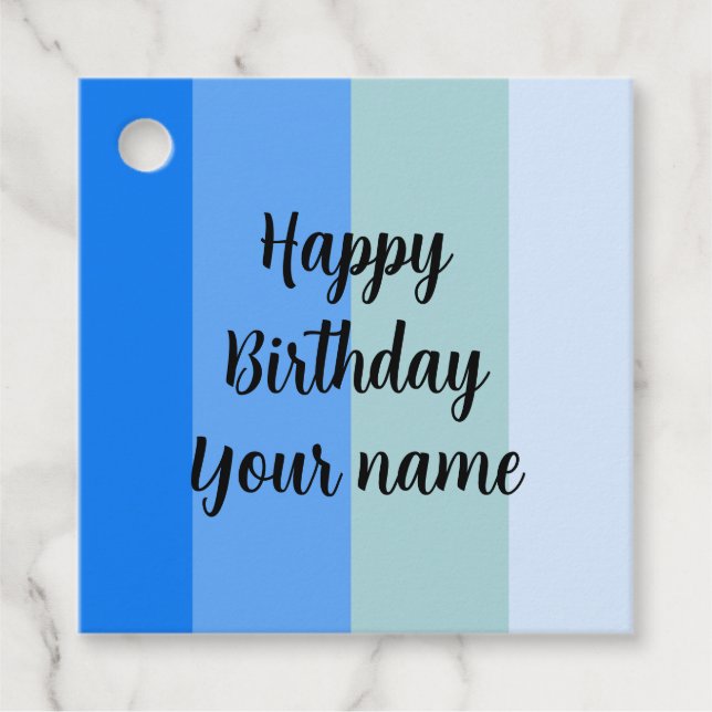 Happy Birthday Name Template Geschenkanhänger (Vorderseite)