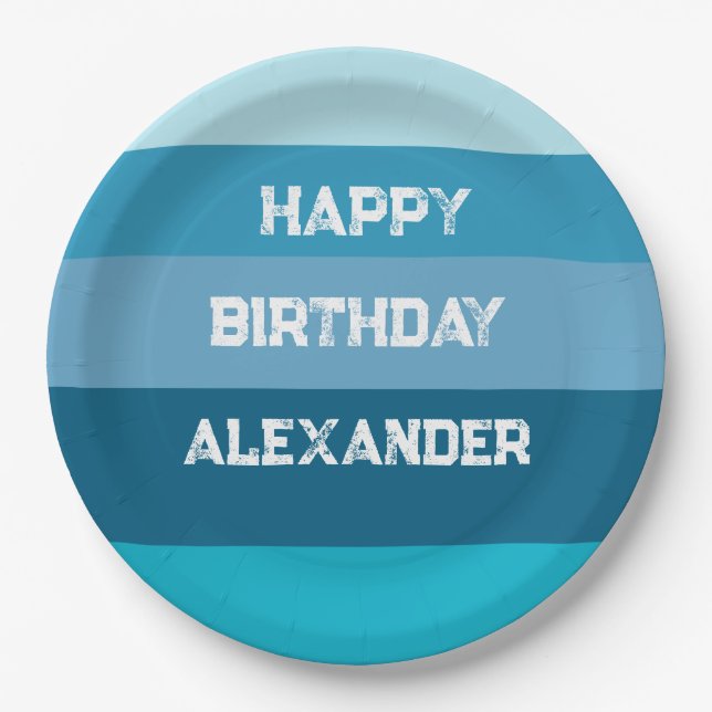Happy Birthday Name Template Paper Plate Pappteller (Vorderseite)