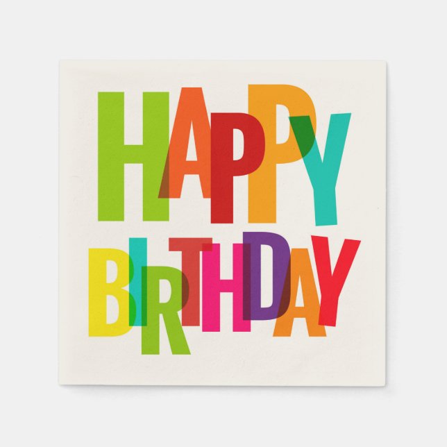 Happy Birthday Napkins Serviette (Vorderseite)