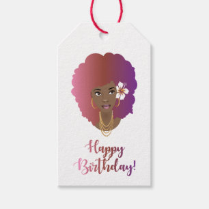 Happy Birthday   Natural Beauty Festival Afro Geschenkanhänger