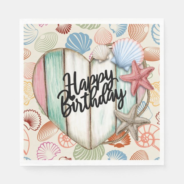 Happy Birthday Nautical Serviette (Vorderseite)