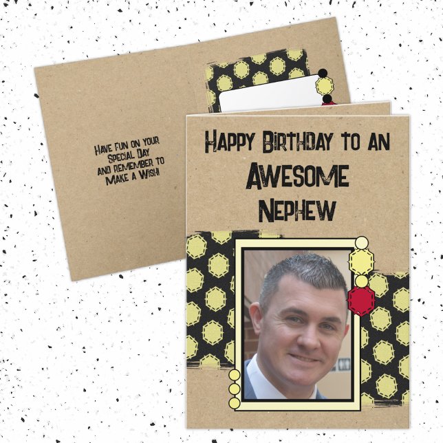 Happy Birthday Neffe Foto rot Karte (Von Creator hochgeladen)