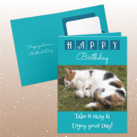 Happy Birthday nehmen es leicht Katz Foto blau