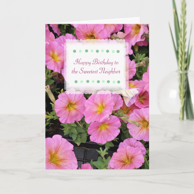 Happy Birthday Neighbor Custom Card Hübsche Blume Karte (Vorderseite)