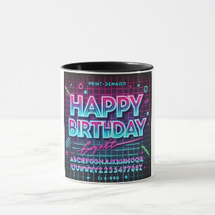 Happy Birthday Neon Glow Vibes Tasse