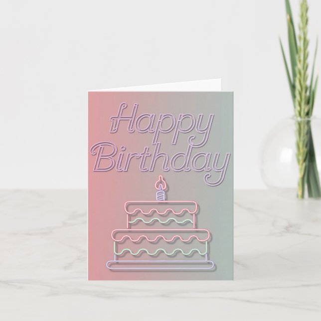 Happy Birthday Neon Sign Design (Vorderseite)