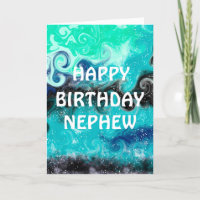 Happy Birthday Nephew | Blau, Aquamarin und schwar