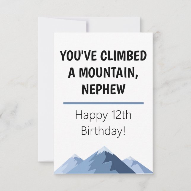 Happy Birthday Nephew Mountain WIlderness Card Dankeskarte (Vorderseite)