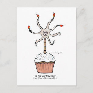 Happy Birthday Neuron Cupcake Postkarte