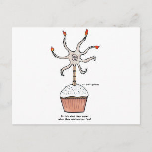 Happy Birthday Neuron Cupcake Postkarte