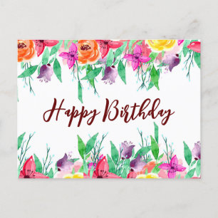 Happy Birthday Nichte Blumendesign Postkarte