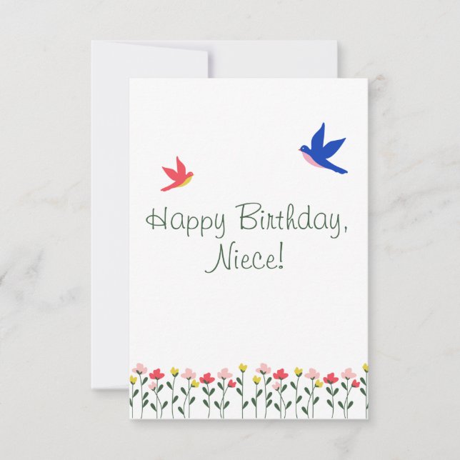 Happy Birthday Niece Minimalistische Simplistic Ca Dankeskarte (Vorderseite)
