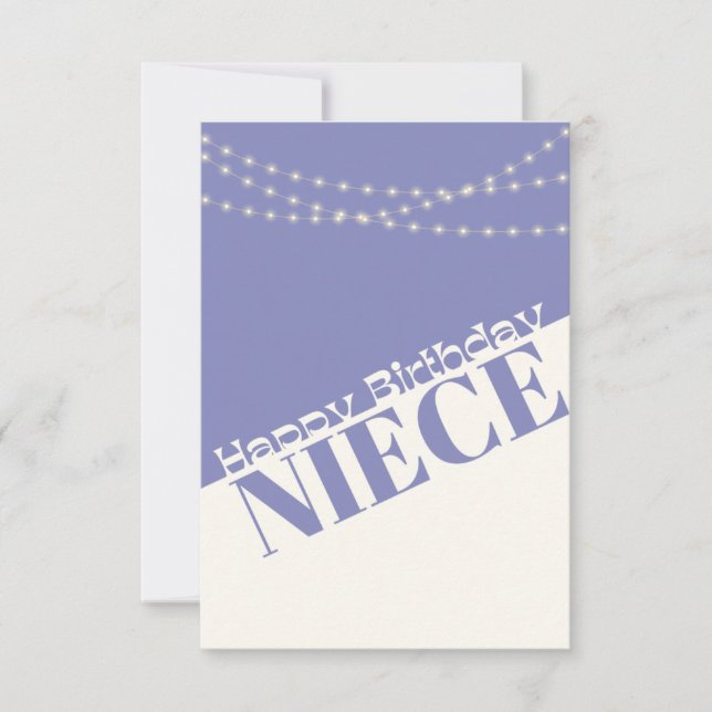 Happy Birthday Niece Moderne Minimalkarte Einladung (Vorderseite)