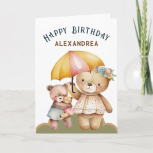 Happy Birthday Niedlich Bars Tiere personalisieren Karte