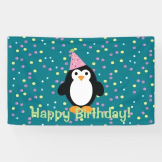 Happy Birthday Niedlich Cartoon Party Pinguin Banner