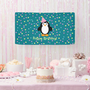 Happy Birthday Niedlich Cartoon Party Pinguin Banner