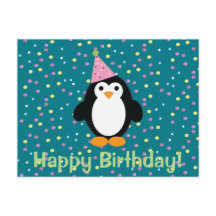 Happy Birthday Niedlich Cartoon Party Pinguin