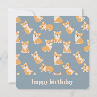 Happy Birthday Niedlich Corgi Muster für Hund Love Einladung