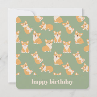 Happy Birthday Niedlich Corgi Muster für Hund Love Einladung