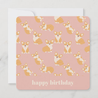Happy Birthday Niedlich Corgi Muster für Hund Love Einladung
