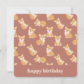 Happy Birthday Niedlich Corgi Muster für Hund Love Einladung