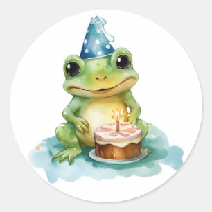 Happy Birthday Niedlich Frosch Runder Aufkleber