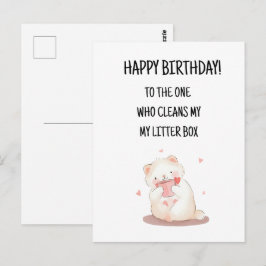 Happy Birthday Niedlich & Funny Cat Postcard Postkarte