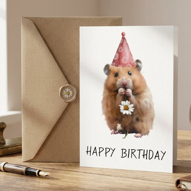 Happy Birthday Niedlich Hamster Karte (Von Creator hochgeladen)