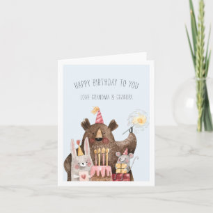 Happy Birthday   Niedlich Kids Party Tiere Karte