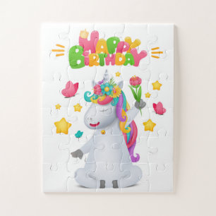 Happy Birthday Niedlich Modern Magical Floral Unic Puzzle