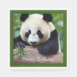 Happy Birthday Niedlich Panda Bear Serviette