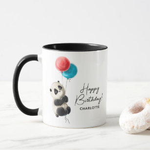 Happy Birthday Niedlich Panda Personalisierter Nam Tasse