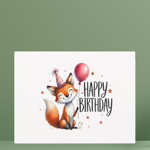Happy Birthday - Niedlich Red Fox Postkarte