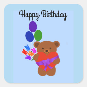 Happy Birthday Niedlich Teddy Bär #3 Stickers