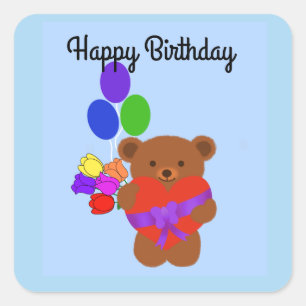 Happy Birthday Niedlich Teddy Bear #4 Stickers