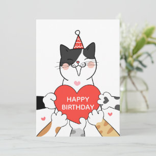 Happy Birthday niedliche Katzen Feiertagskarte