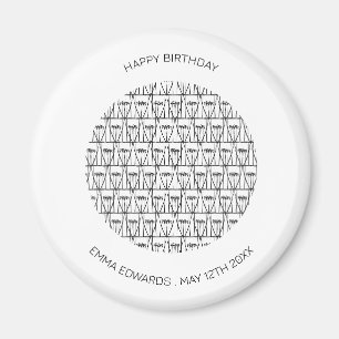Happy Birthday Niedliche Kokospalmen Silhouette Ro Magnet