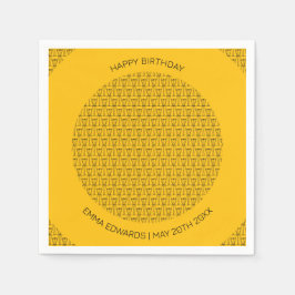 Happy Birthday Niedliche Kokospalmen Silhouette Serviette