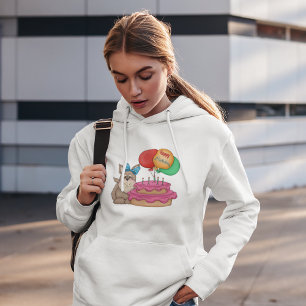 Happy Birthday Niedliche Welpe mit Balloons und Ku Hoodie