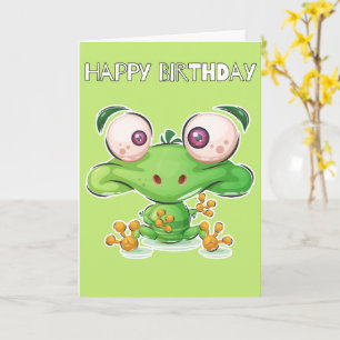 Happy Birthday   Niedlicher Frosch Karte