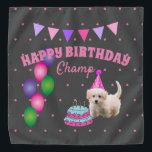 Happy Birthday niedlicher Hund mit Kuchen Polka Pu Halstuch<br><div class="desc">Dieses Design hat einen bezaubernden Welpen mit einem Geburtstagskuchen. Dieses Design ist ein großartiges Geschenk für die Geburtstagsfeier eines Hundes.</div>